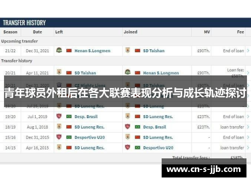 青年球员外租后在各大联赛表现分析与成长轨迹探讨